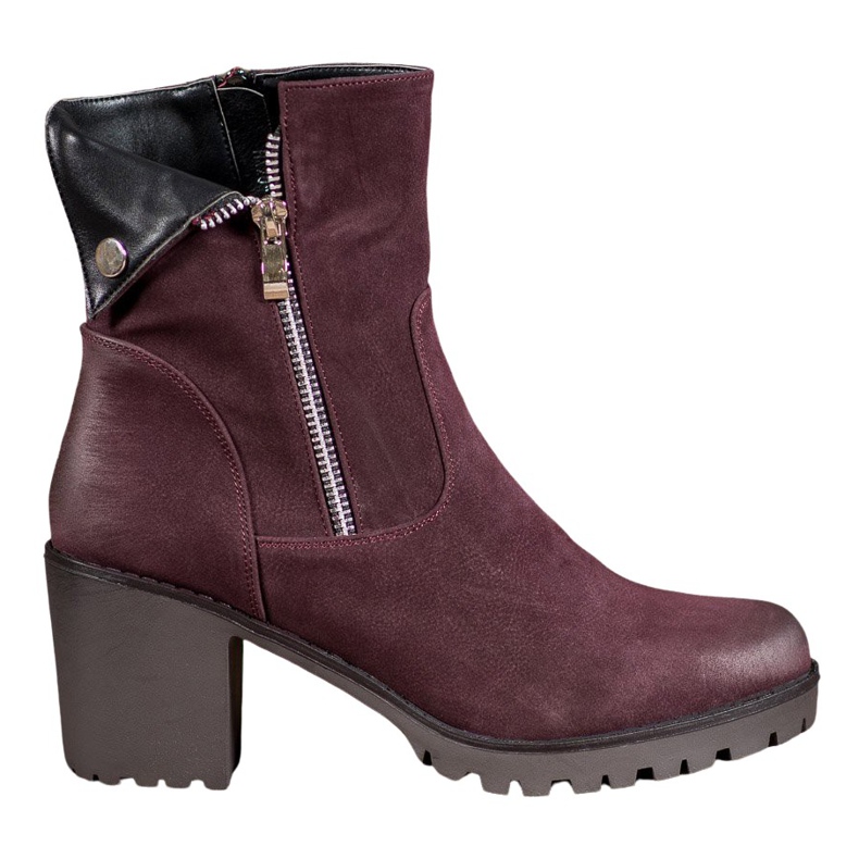 VINCEZA kastanienbraune Stiefel violett
