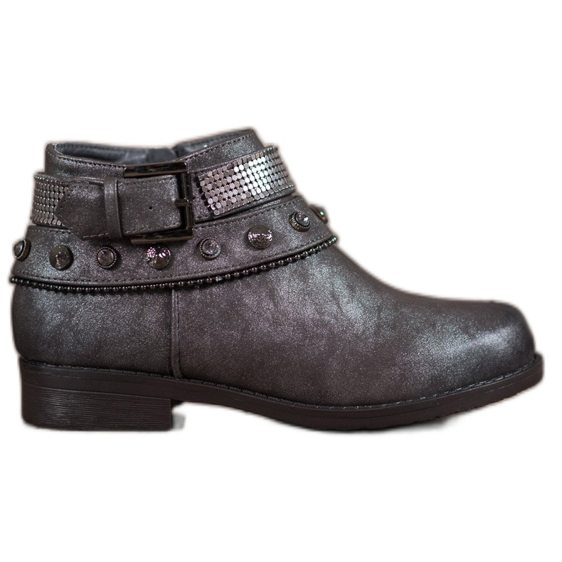 Forever Folie Stiefel mit Glitzer grau