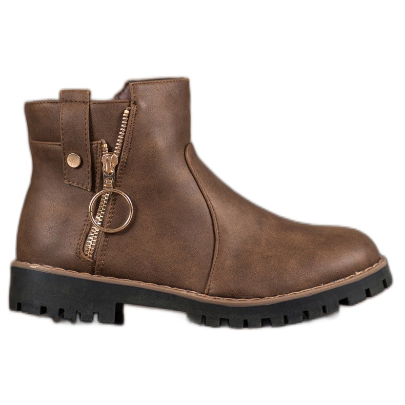 Jumex Stiefel mit dekorativem Reißverschluss braun