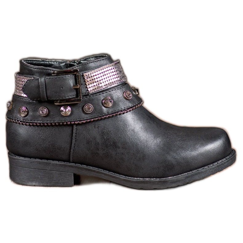 Forever Folie Stiefel mit Strasssteinen schwarz