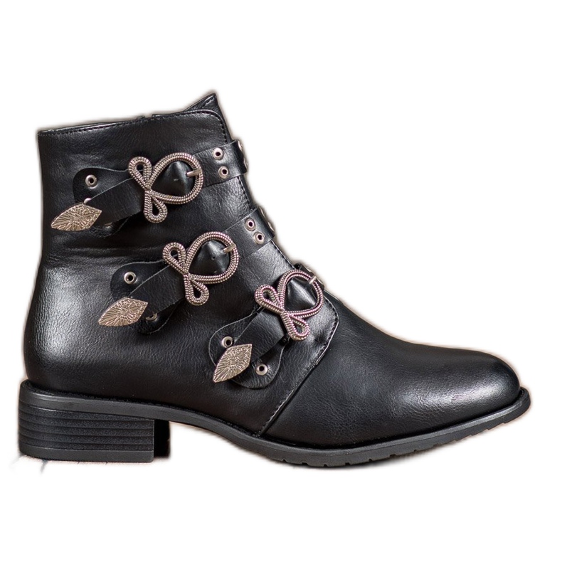 Anesia Paris Schwarze Stiefel mit Schnallen