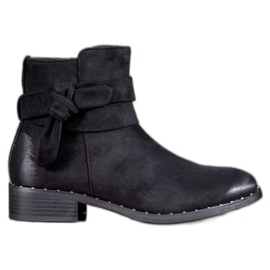 S. BARSKI Wildlederstiefeletten mit Schleife schwarz