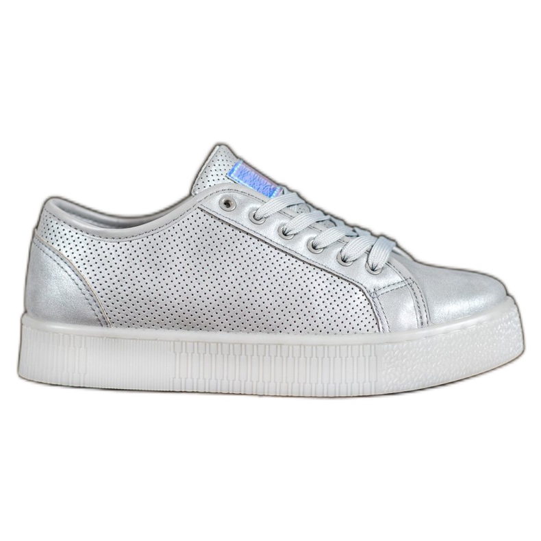 Silberne Turnschuhe grau