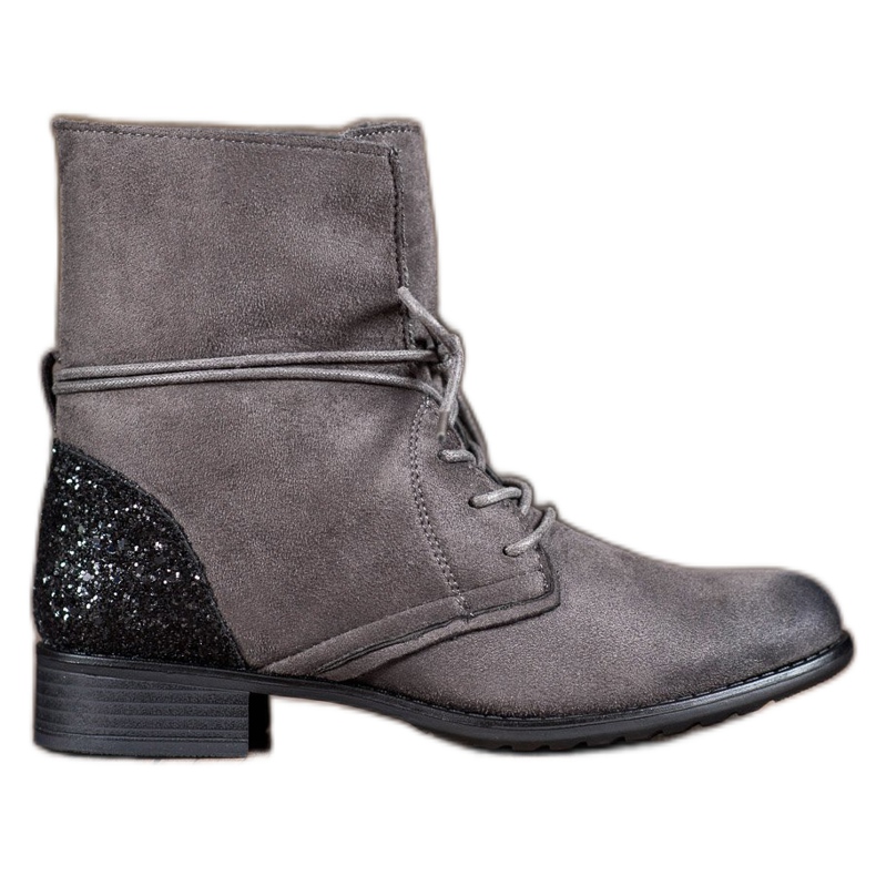 S. BARSKI Graue Schnürstiefel