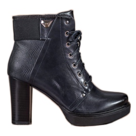 M.Daszyński Schnürstiefeletten schwarz