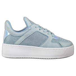 Ideal Shoes Sneakers mit Glitzer blau