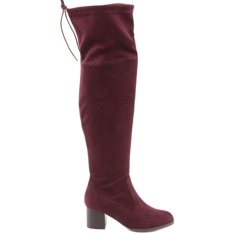 M.Daszyński Overknee-Stiefel aus Wildleder rot