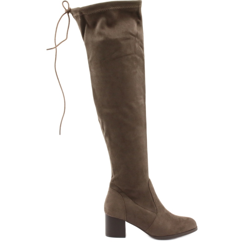 M.Daszyński Overknee-Stiefel aus Wildleder braun