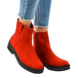 Rote Wildleder Stiefeletten CH1812-2