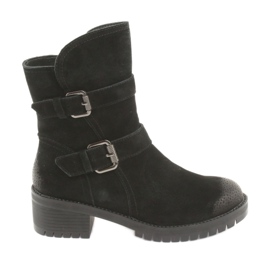 M.Daszyński Schwarze Wildlederstiefel Daszyński 161