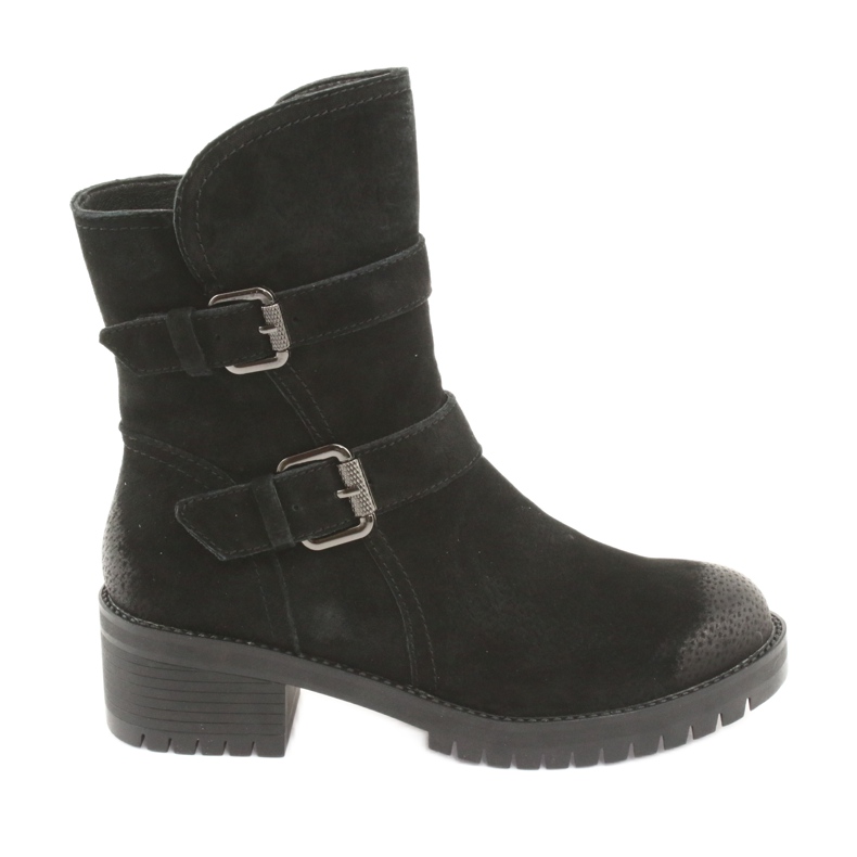 M.Daszyński Schwarze Wildlederstiefel Daszyński 161