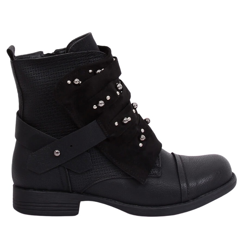 Schwarze Militär-Damenstiefel 836-PA Schwarz