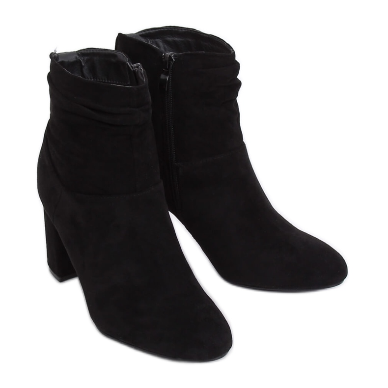 Klassische schwarze Stiefel mit hohen Absätzen 9018-7 Schwarz