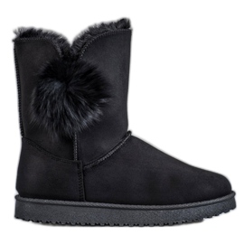 SHELOVET Mukluki mit Pompom schwarz