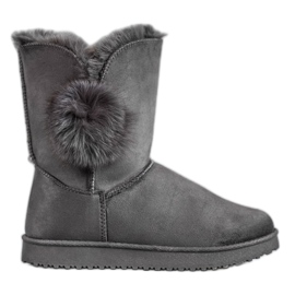 SHELOVET Mukluki mit Pompom grau