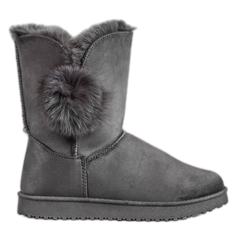 SHELOVET Mukluki mit Pompom grau