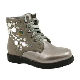 Stiefel lackiert Pailletten Evento 1433 braun grau