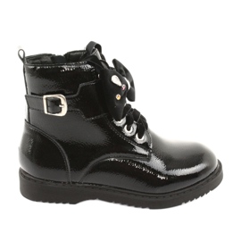 Stiefel lackiert Bogen Strass Evento 1432 schwarz