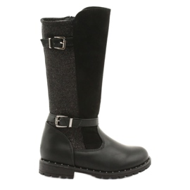 Evento 1501 Mädchenstiefel in Schwarz grau