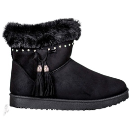 SHELOVET Mukluki mit Kristallen schwarz