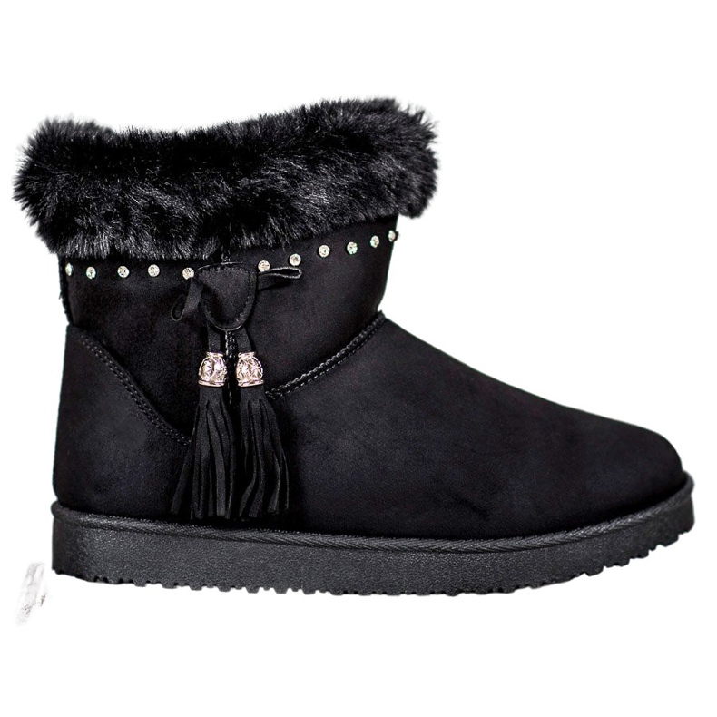 SHELOVET Mukluki mit Kristallen schwarz