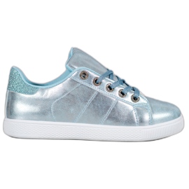 SHELOVET Sneakers mit Glitzer blau