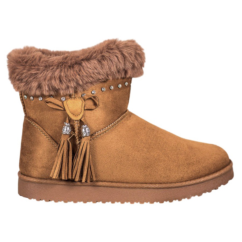 SHELOVET Mukluki mit Kristallen braun