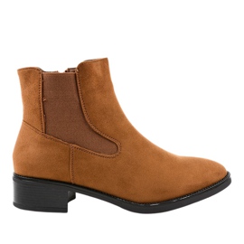 Braune flache Stiefel für Damen 1552