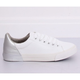 Weiß-silberne Damen Turnschuhe A88-29 W-SILVER II Type