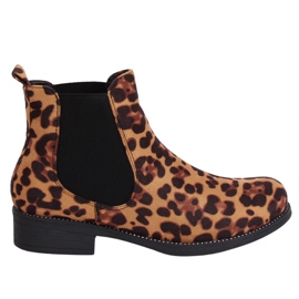 Damen Chelsea Boots mit Leopardenmuster 7390-PA Leopard braun