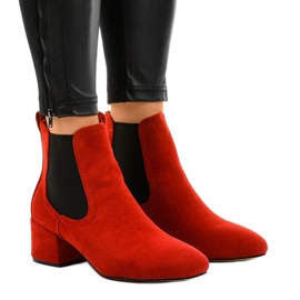 Rote Stiefeletten mit Gummizug 8012-PA