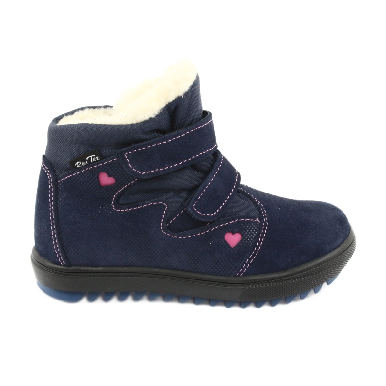 Ren But Stiefel mit 4411 Klett-Membran navy blau rosa