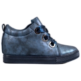 New Tlck Schuhe mit einem Band gebunden blau