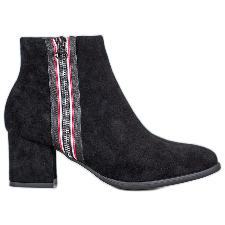 Filippo Stiefel mit dekorativem Reißverschluss schwarz