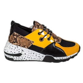 VICES Sneakers mit Schlangenmuster mehrfarbig gelb