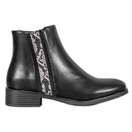 Filippo Modische Stiefel mit Schlangenprint schwarz
