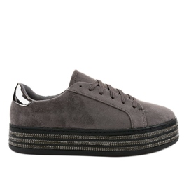 Graue verzierte Damen-Sneakers G280
