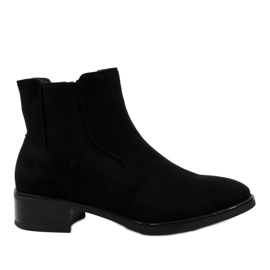 Schwarze flache Stiefel für Damen 1552