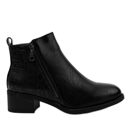 Schwarze Stiefeletten mit TX-3201 Reißverschluss