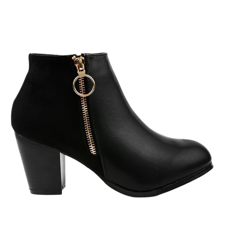 Schwarze Stiefeletten mit A166-1 Reißverschluss