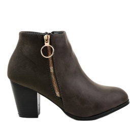 Graue Stiefeletten mit A166-1 Reißverschluss