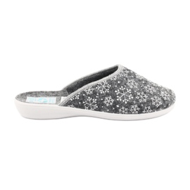 Adanex Filz-Schneeflocken-Hausschuhe 24215 weiß grau