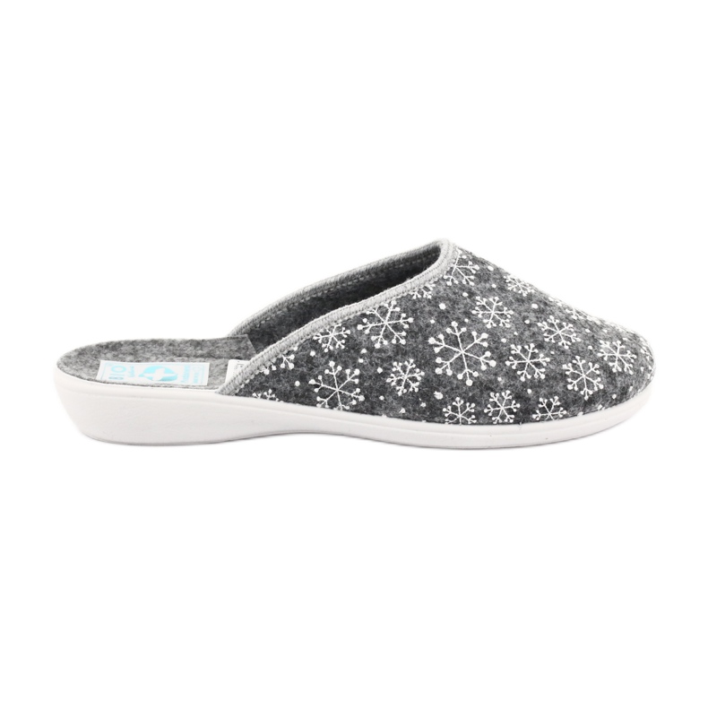 Adanex Filz-Schneeflocken-Hausschuhe 24215 weiß grau