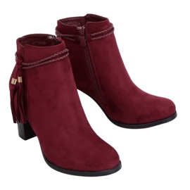 Burgunder Stiefel mit hohen Absätzen VQ-31 Winered rot