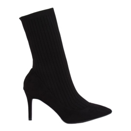 Stiefel mit Sockenoberteil schwarz T5033 Black