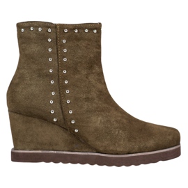 Kylie Grüne Stiefeletten auf einem Keil