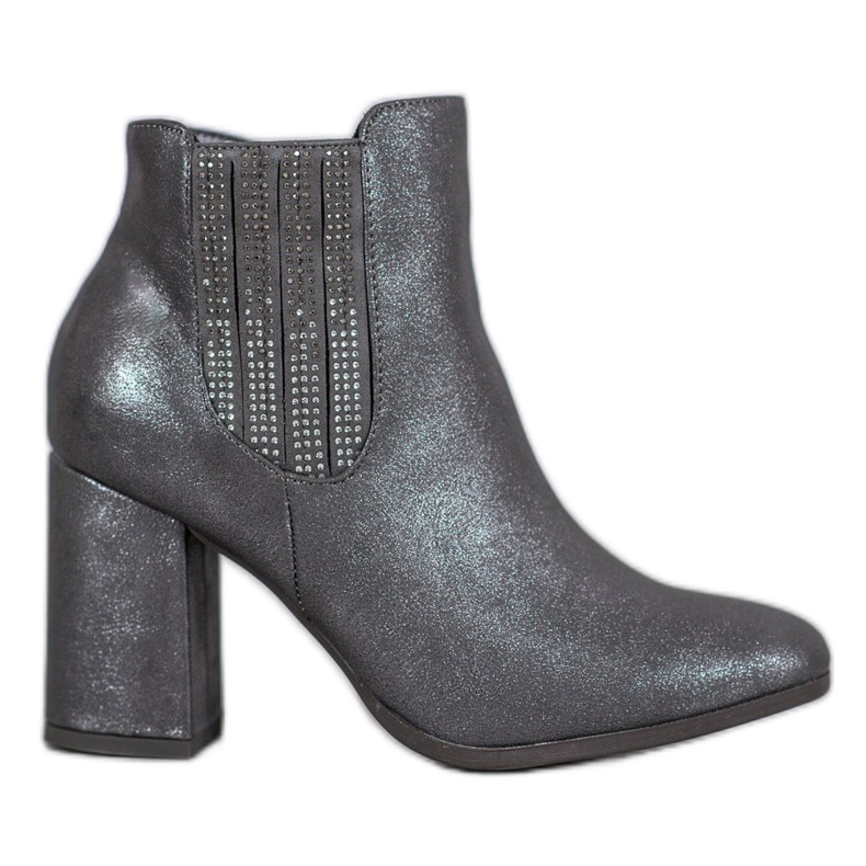 Kylie Elegante Stiefel auf einem Pfosten grau