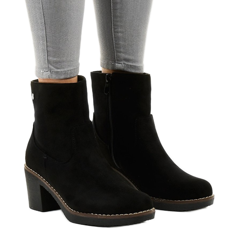 Schwarze Wildleder High Heels 8B852