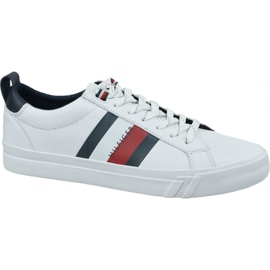 Schuhe Tommy Hilfiger Flag Detail Leather Sneaker M FM0FM02576-YBR weiß
