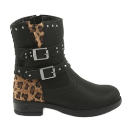 Schwarze American Club Jets Pantherstiefel braun